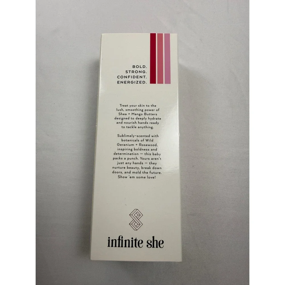 Infinite She Fearless Ultra Lush Hand Cream Wild Geranium Rosewood 2.3oz 65g New